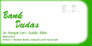 bank dudas business card